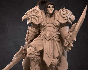 Alliance High King Warrior Mini, 3D Print - 7k Resin, DnD, D&D, ttg, RPG, Varian