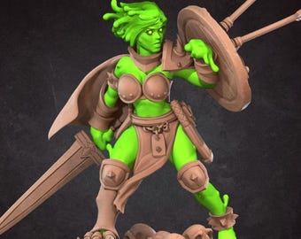Female Barbarian Mini - 3D Print - 7k Resin, DnD, D&D, ttg, RPG, Plasmoid, Ooze