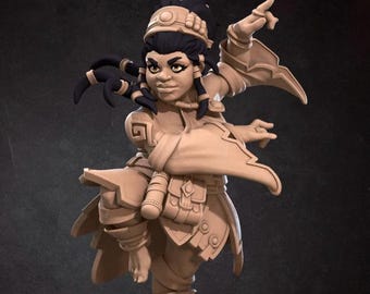 Dwarf Monk Mini - 3D Print - 7k Resin, DnD, D&D, ttg, RPG, Female