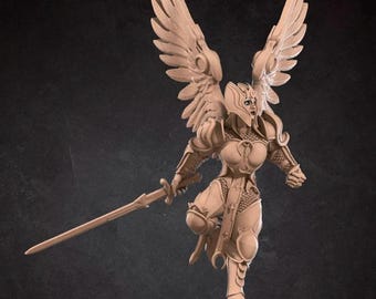 Aasimar Paladin Mini - 3D Print - 7k Resin, DnD, D&D, ttg, RPG, Angel, Fighter