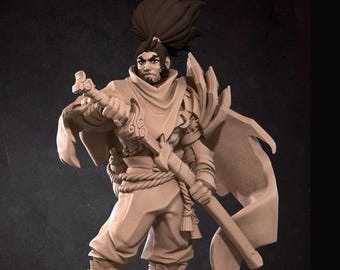 Unforgiven Samurai Mini, 3D Print - 7k Resin, DnD, D&D, ttg, RPG, Yasuo