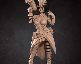 Female Hostess Mini - 3D Print - 7k Resin, DnD, D&D, ttg, RPG, Moxxi, Claptrap
