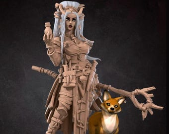 Female Witch Mini, 3D Print - 7k Resin, NSFW, DnD, D&D, ttg, RPG, Sorceress, Druid