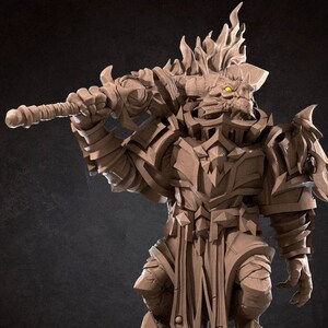Dragonborn Paladin Mini - 3D Print - 6k Resin - D&D, DND, TTG, RPG, Pathfinder, Fighter, Warrior