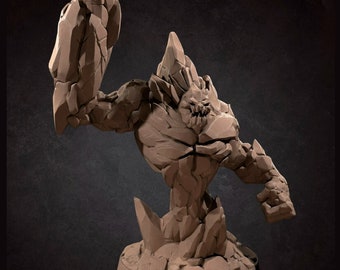 Earth Elemental Mini - 3D Print - 7k Resin - D&D, DND, TTG, RPG, Pathfinder