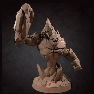 Earth Elemental Mini - 3D Print - 6k Resin - D&D, DND, TTG, RPG, Pathfinder