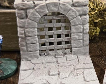 Portcullis Door Expansion Dungeon Tiles - Magnet or Clip together - 3D Print, DnD, D&D, Jail Door