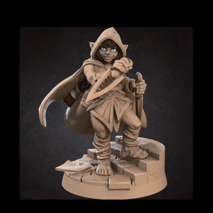 Halfling Rogue Mini - Impressão 3D - Resina 6k - D&D, DND, RPG, TTG, Miniatura Feminina