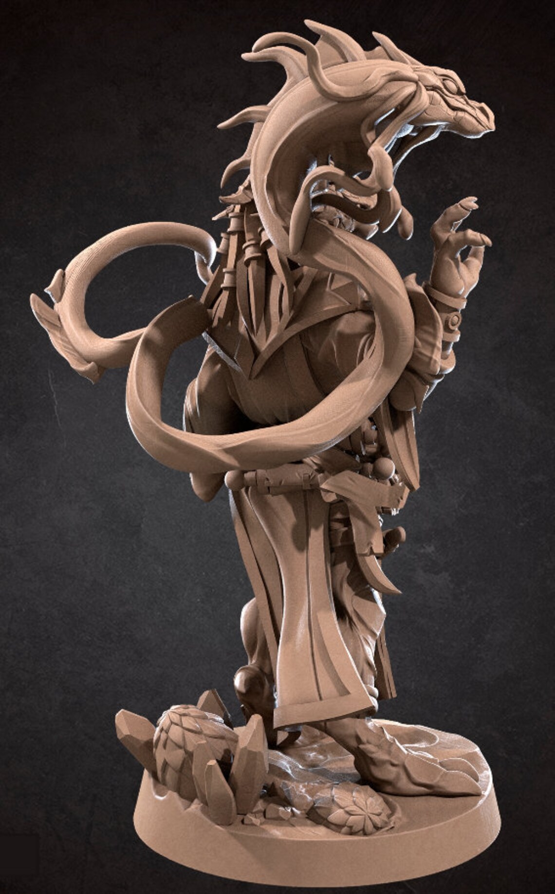 Dragonborn Wizard Mini - 3D Print - 7k Resin - D&D, DND, TTG, RPG ...