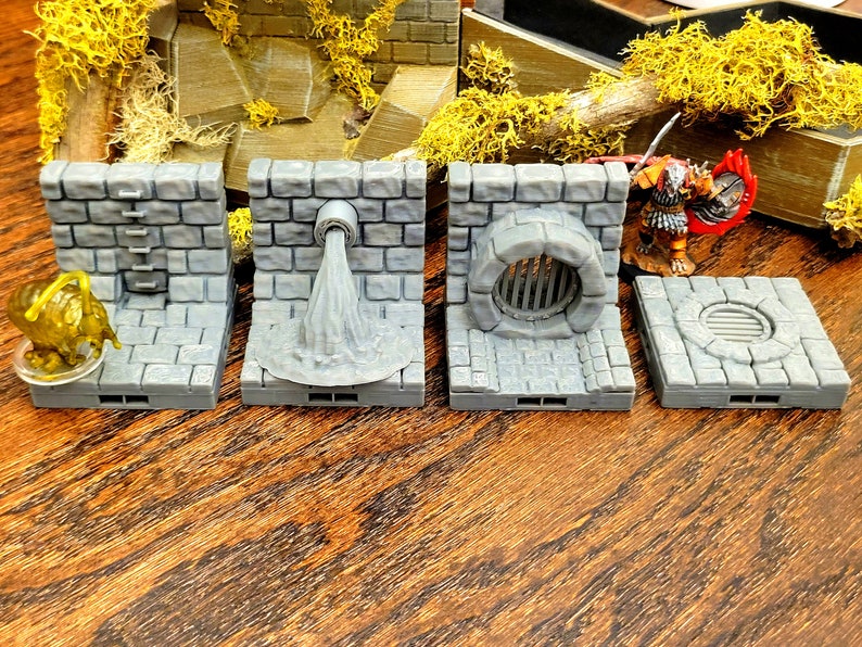 City Sewer Dungeon Tiles Starter Set or Clip Together 40 Tiles