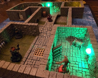 V2 Sewer Tiles Starter Set LARGE - Updated Style! - Magnet or Clip together - 3D Print, DnD, D&D, TTG, RPG, Dungeon Terrain