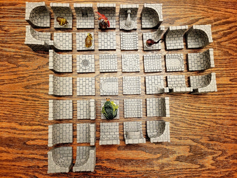 City Sewer Dungeon Tiles Starter Set or Clip Together 40 Tiles