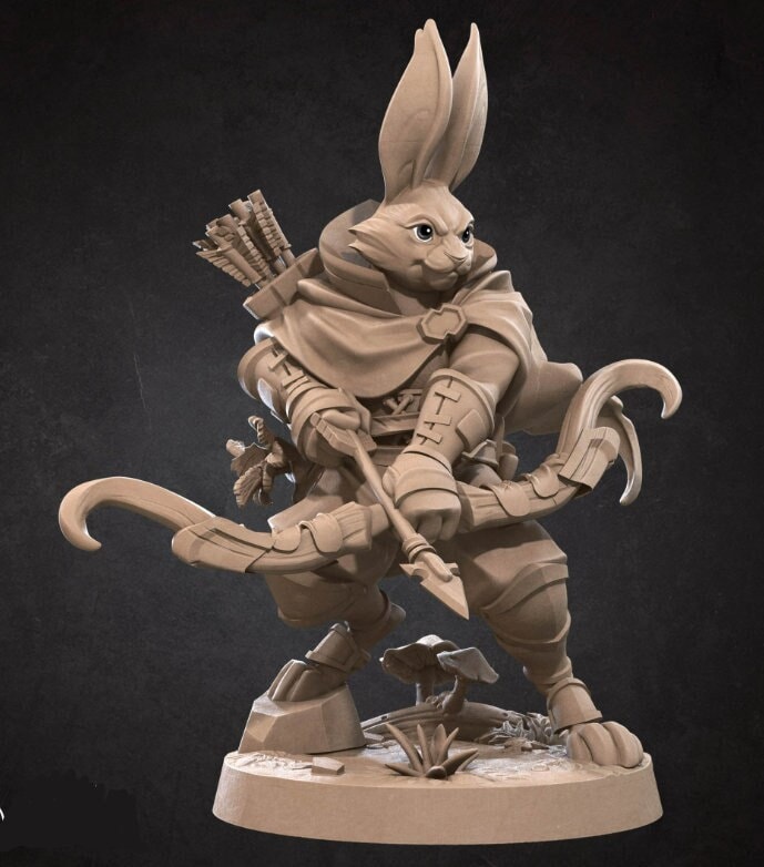 Harengon Mini - 3D Print - 7k Resin - D&D, DND, RPG, TTG, Archer ...