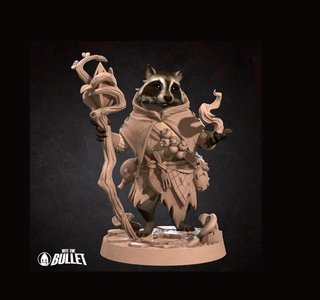 Rocket Racoon Dnd Build Raccoonfolk Druid Mini - 3D Print - 6k Resin, Dnd, D&D, Ttg, RPG ...