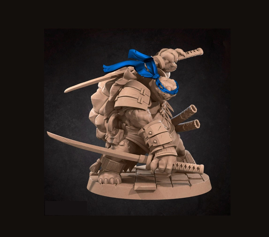 Ninja Tortle Minis - 3D Print - 7k Resin, Dnd, D&D, TTG, RPG
