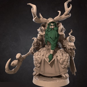 Male Elf Archdruid Mini- 3D Print - 6k Resin - D&D, DnD, TTG, RPG, Pathfinder, Druid