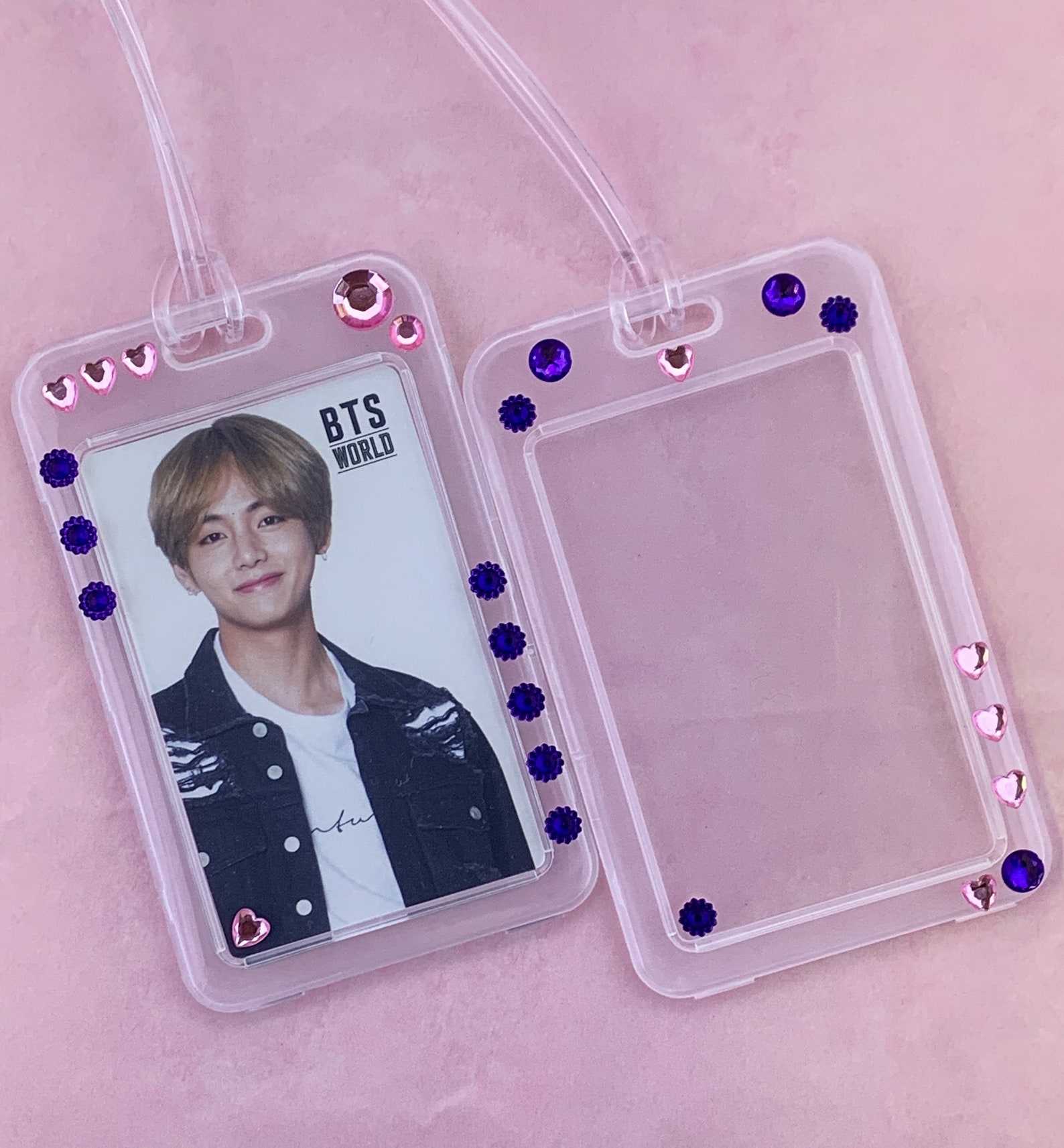 Cute KPOP Photocard Keychain Protector BTS Photocard Holder Etsy