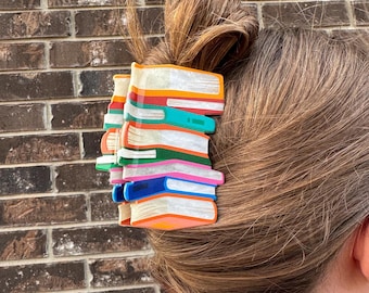 Books claw clip | hair clips | resin hair clips