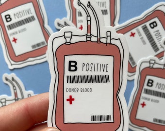 Pegatina para bolsa de sangre B positiva