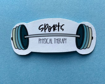 Pegatina de barra "Fitness deportivo" / pegatina de anatomía, terapia, fisioterapia / portátil y botella de agua