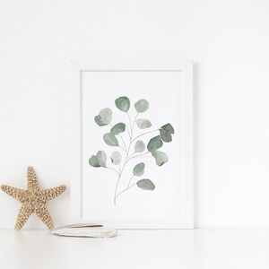 Eucalyptus Wall Art, Eucalyptus Art Print, Minimalist, Green, Home Decor, Plant Wall Art, Wall Decor, Minimalist Wall Art, Bedroom Wall Art image 6