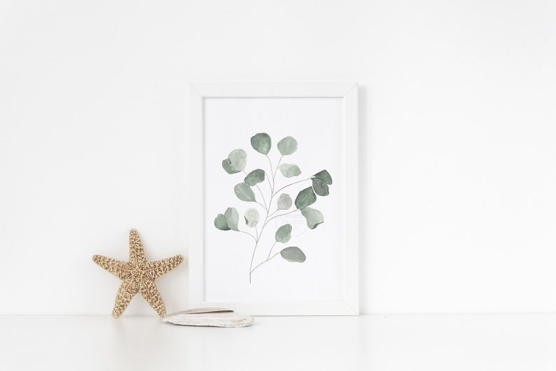 Eucalyptus Wall Art, Eucalyptus Art Print, Minimalist, Green, Home Decor, Plant Wall Art, Wall Decor, Minimalist Wall Art, Bedroom Wall Art image 6