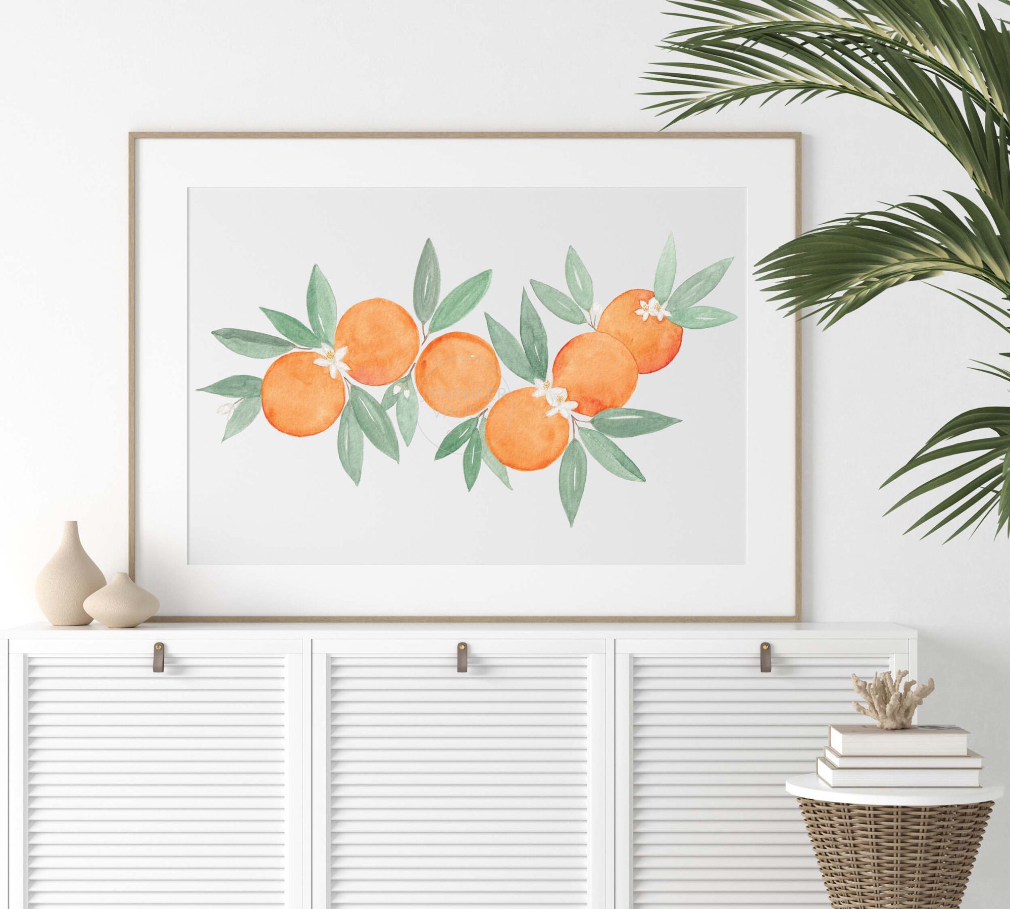 Oranges Wall Art Watercolor Oranges Citrus Wall Decor Fruit Etsy