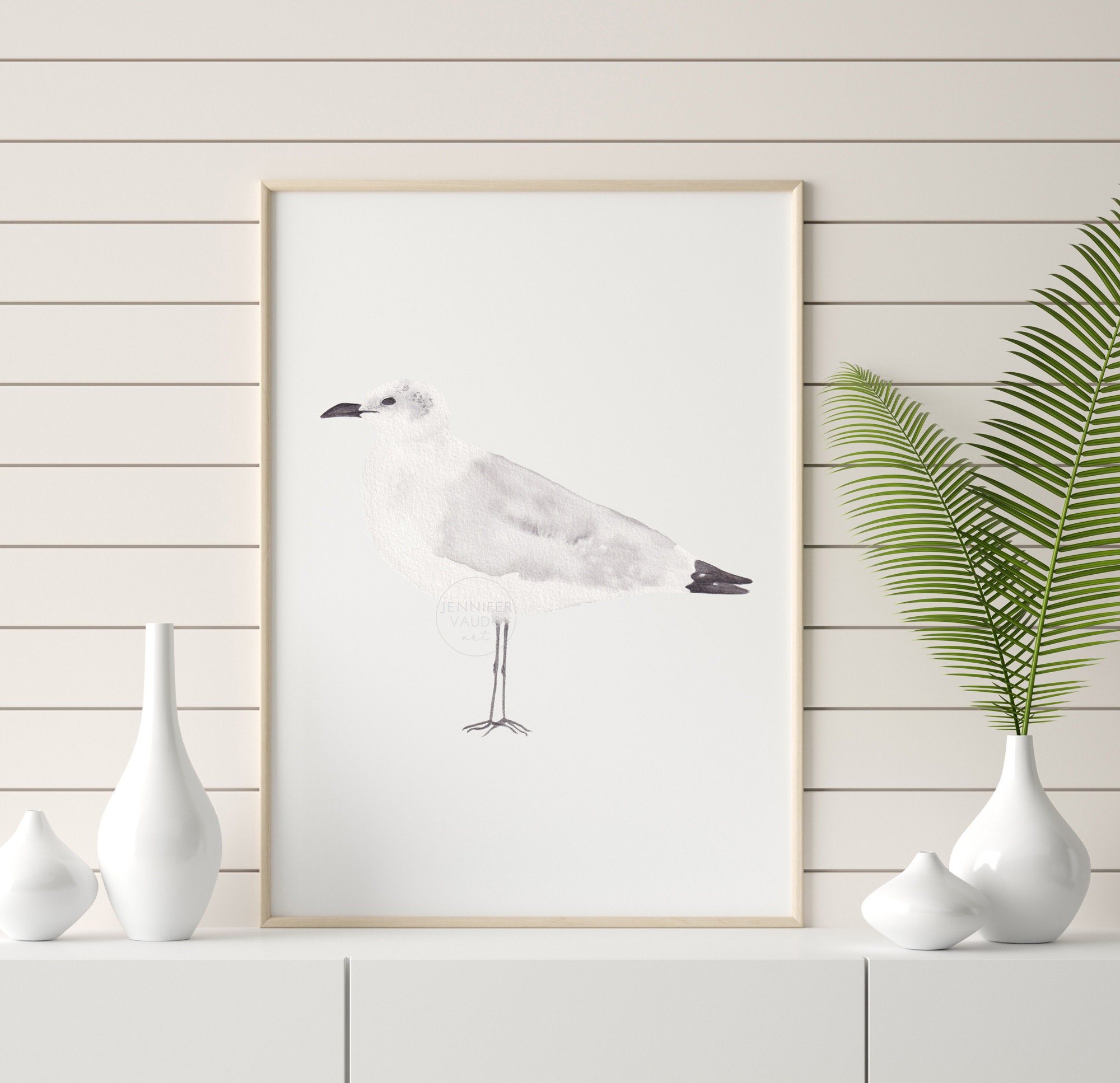 Seagull Watercolor Print | Bird Lover Artwork | Coastal Bird Wall Decor ...