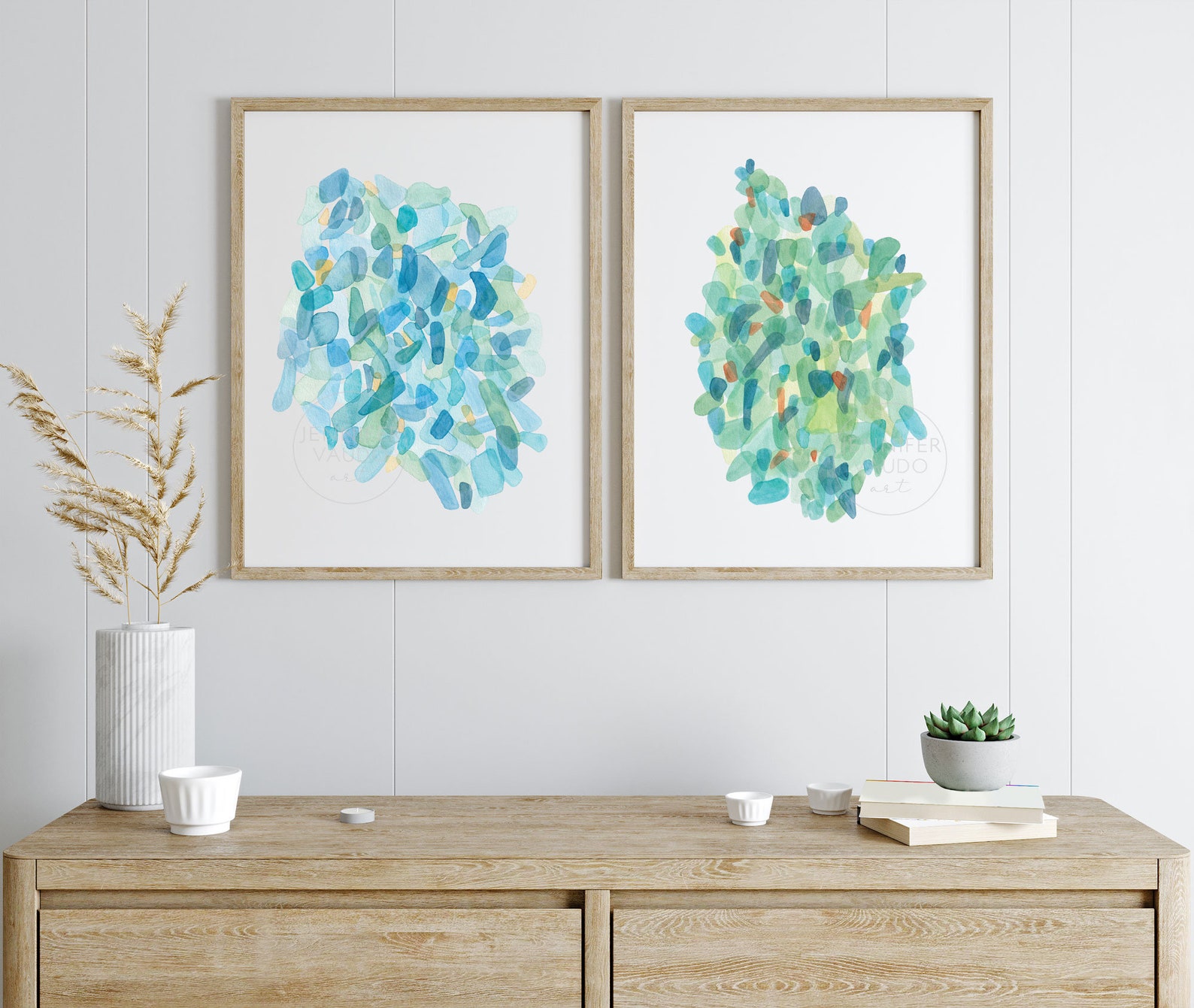 Sea Glass Wall Decor Sea Glass Wall Art Abstract Watercolor - Etsy
