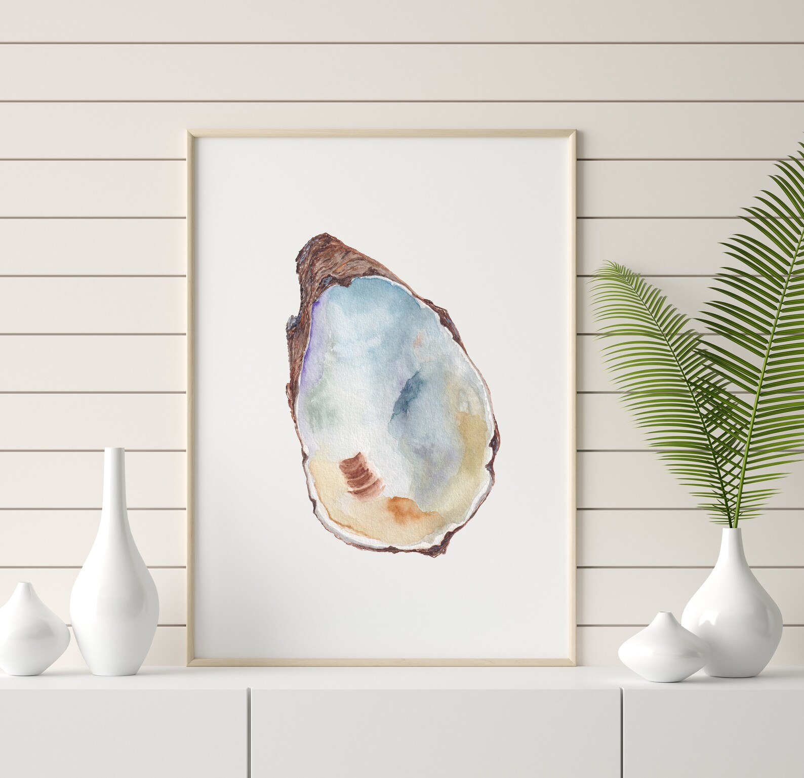 Oyster Wall Art Oyster Watercolor Art Print Oyster Painting Etsy