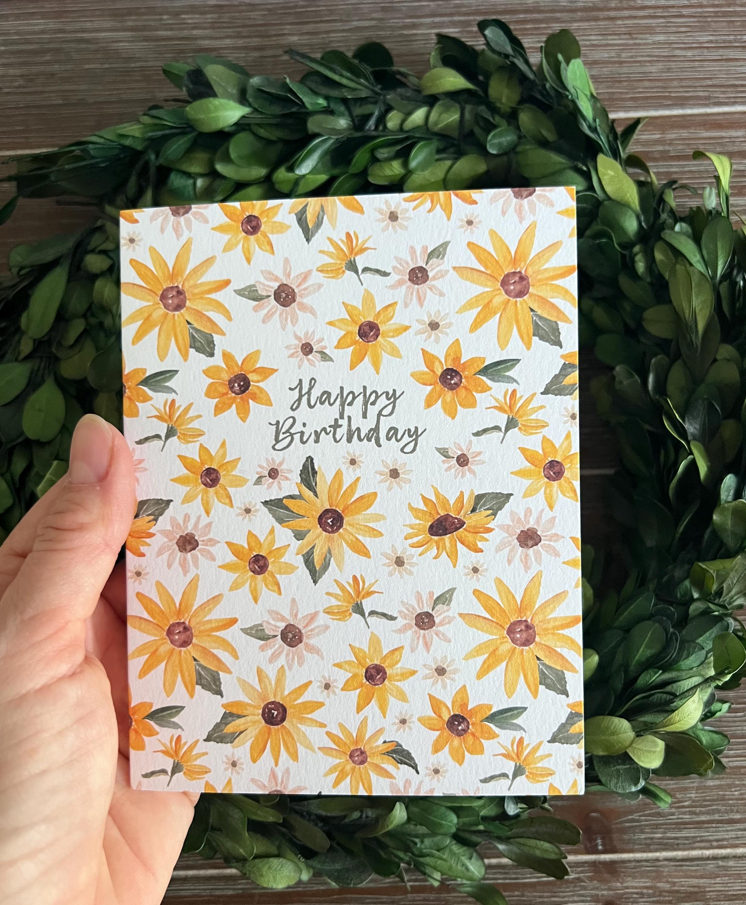 Sunflower Birthday Card | Gardener | Blank Inside | Florals | for Her ...