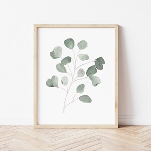 Eucalyptus Wall Art, Eucalyptus Art Print, Minimalist, Green, Home Decor, Plant Wall Art, Wall Decor, Minimalist Wall Art, Bedroom Wall Art image 2