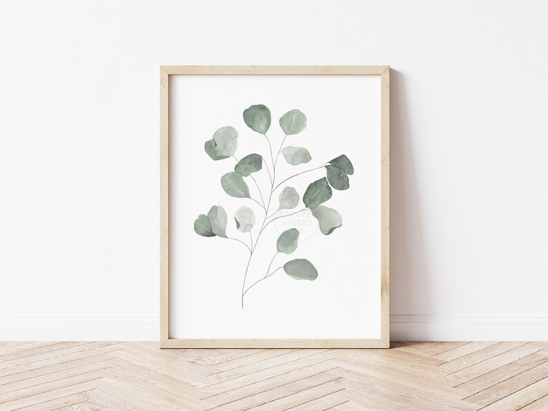Eucalyptus Wall Art Eucalyptus Art Print Minimalist Green Etsy
