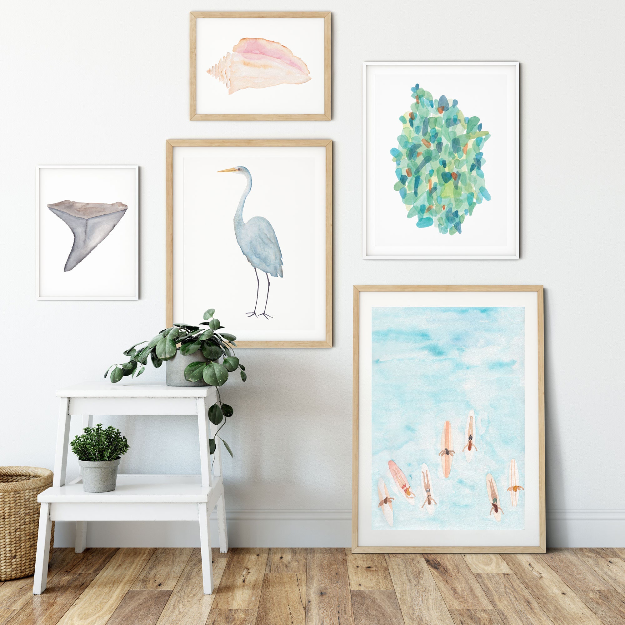 Sea Glass Wall Decor Sea Glass Wall Art Abstract Watercolor - Etsy