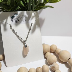Genuine Sea Glass Necklace, 20 inches, Stirling Silver, Rare Pink Seaglass, Handmade, Unique Gift