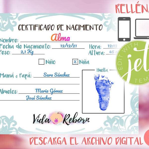 Reborn Baby Doll Birth Certificate - Etsy