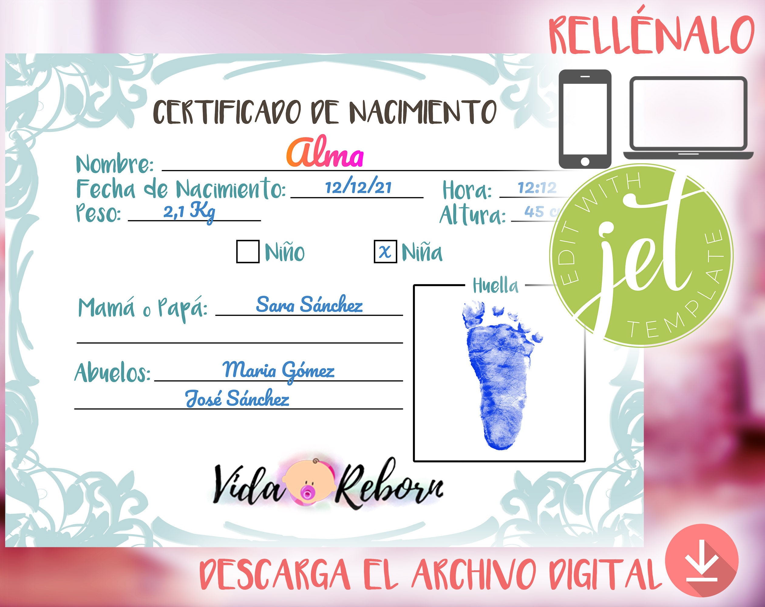 Certificado de Nacimiento Bebé Reborn para Imprimir en Español - Etsy México Certificado de Nacimiento Bebé Reborn para Imprimir en Español - Etsy México