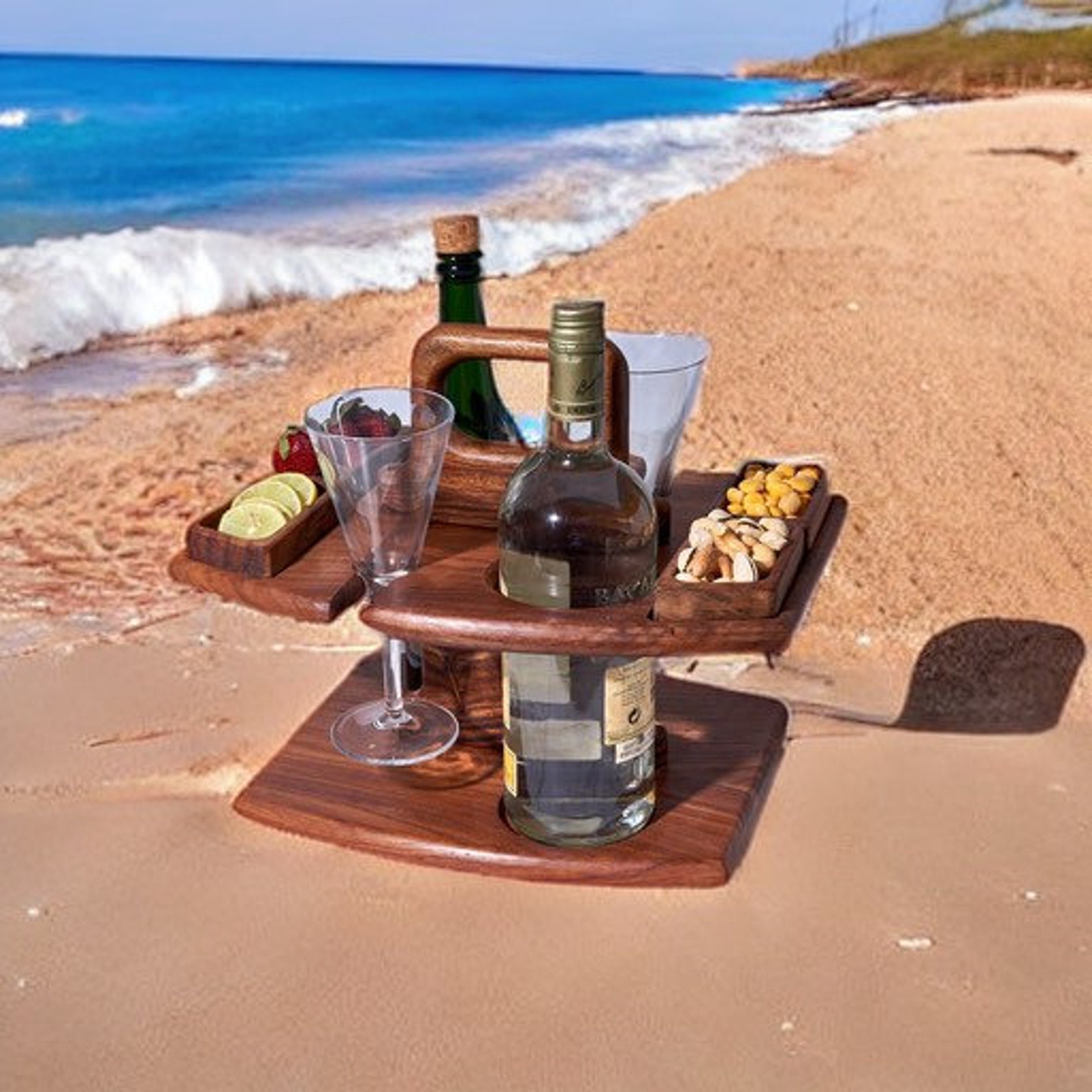 Handmade Wooden Outdoor Folding Picnictable, Portable Mini Wooden