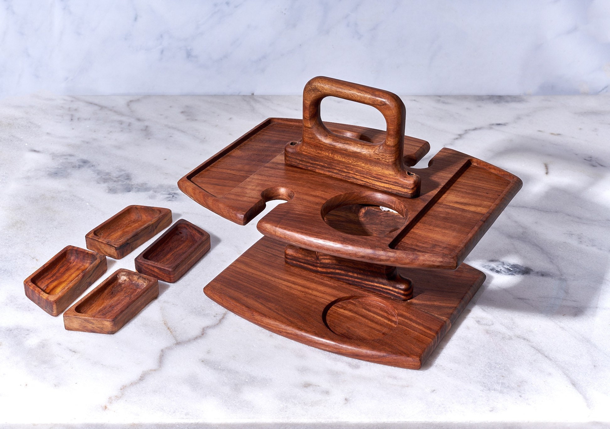 Handmade Wooden Outdoor Folding Picnictable, Portable Mini Wooden