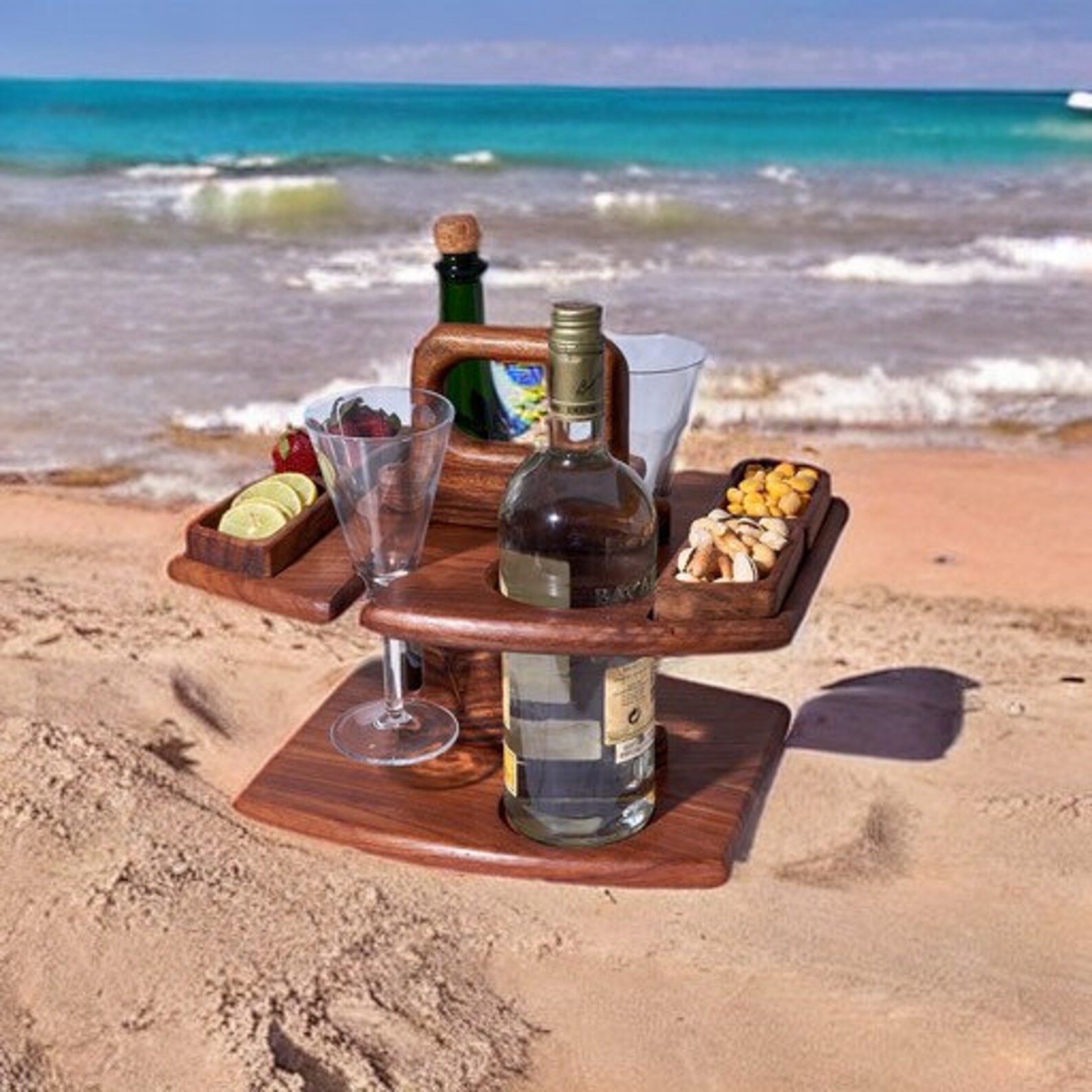 Handmade Wooden Outdoor Folding Picnictable, Portable Mini Wooden