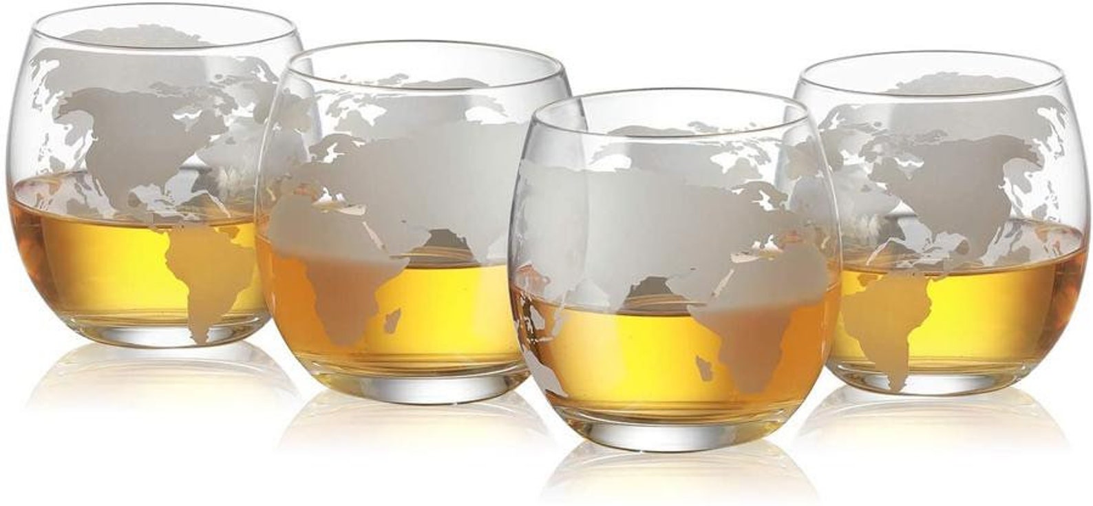 Etched World Decanter Whiskey Globe Whiskey Gift Set Globe Etsy
