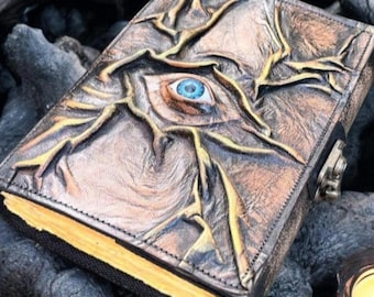 Evil Eye Leather Journal: Vintage Grimoire Book of Shadows (5x7 Diary)