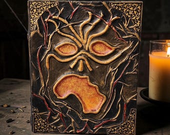 Diario de cuero hecho a mano del Necronomicón, libro de hechizos de Evil Dead, grimorio gótico