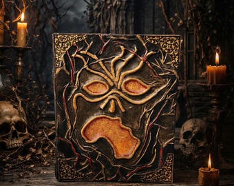 Handmade Leather Necronomicon Journal, Evil Dead Spellbook, Gothic Grimoire