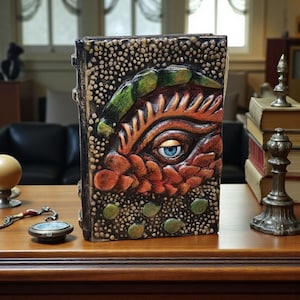 Vintage Design Embossed 3D Journal, Dragons Theme Sketchbook Loose-leaf Notepad, Loose-leaf ledger, Book Of Dragons, Magical Notebook