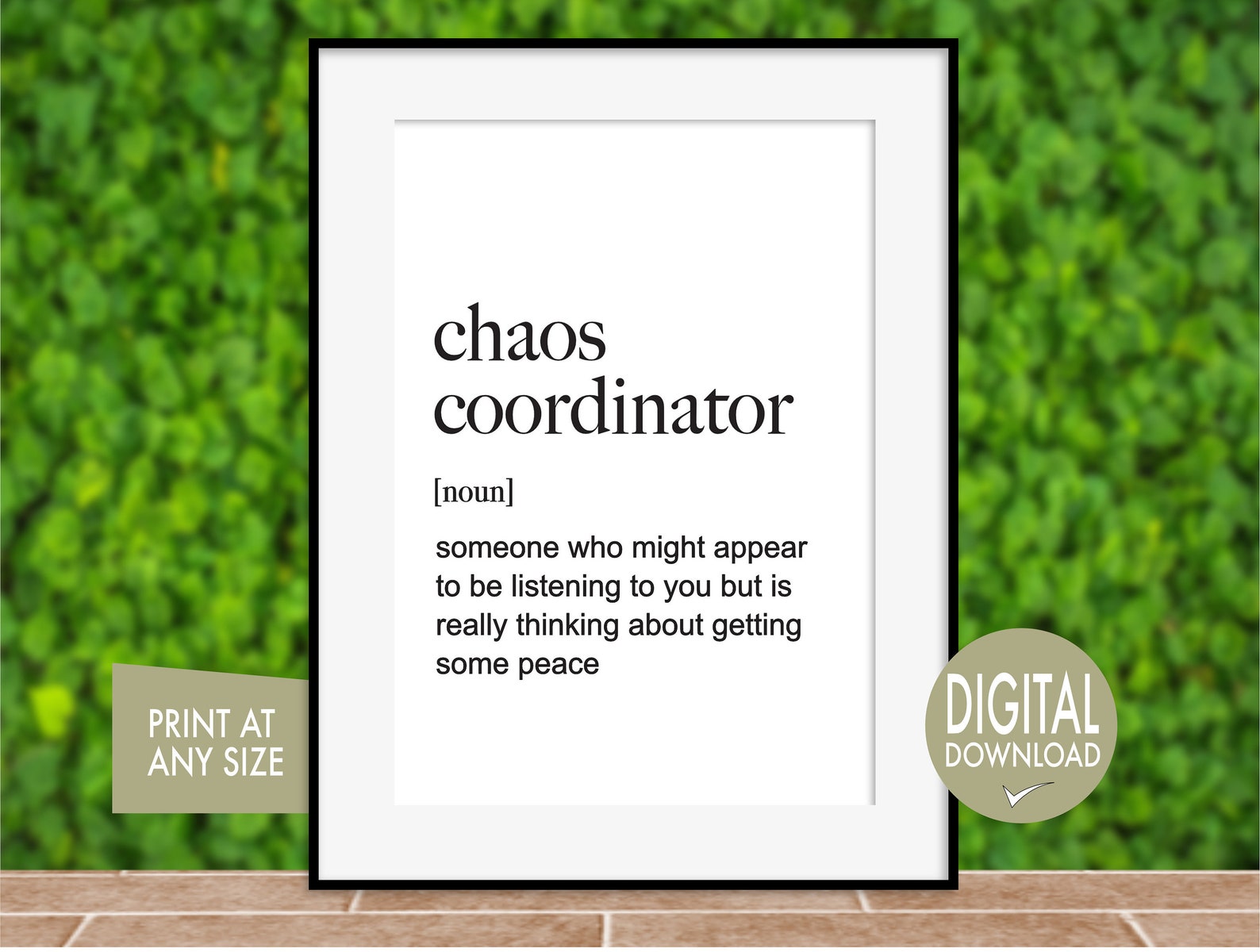 Chaos Coordinator Quote Funny Chaos Coordinator Definition Etsy