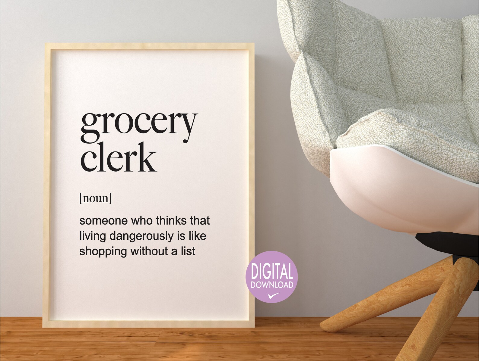 Grocery Clerk Quote Funny Grocery Clerk Definition Print Etsy