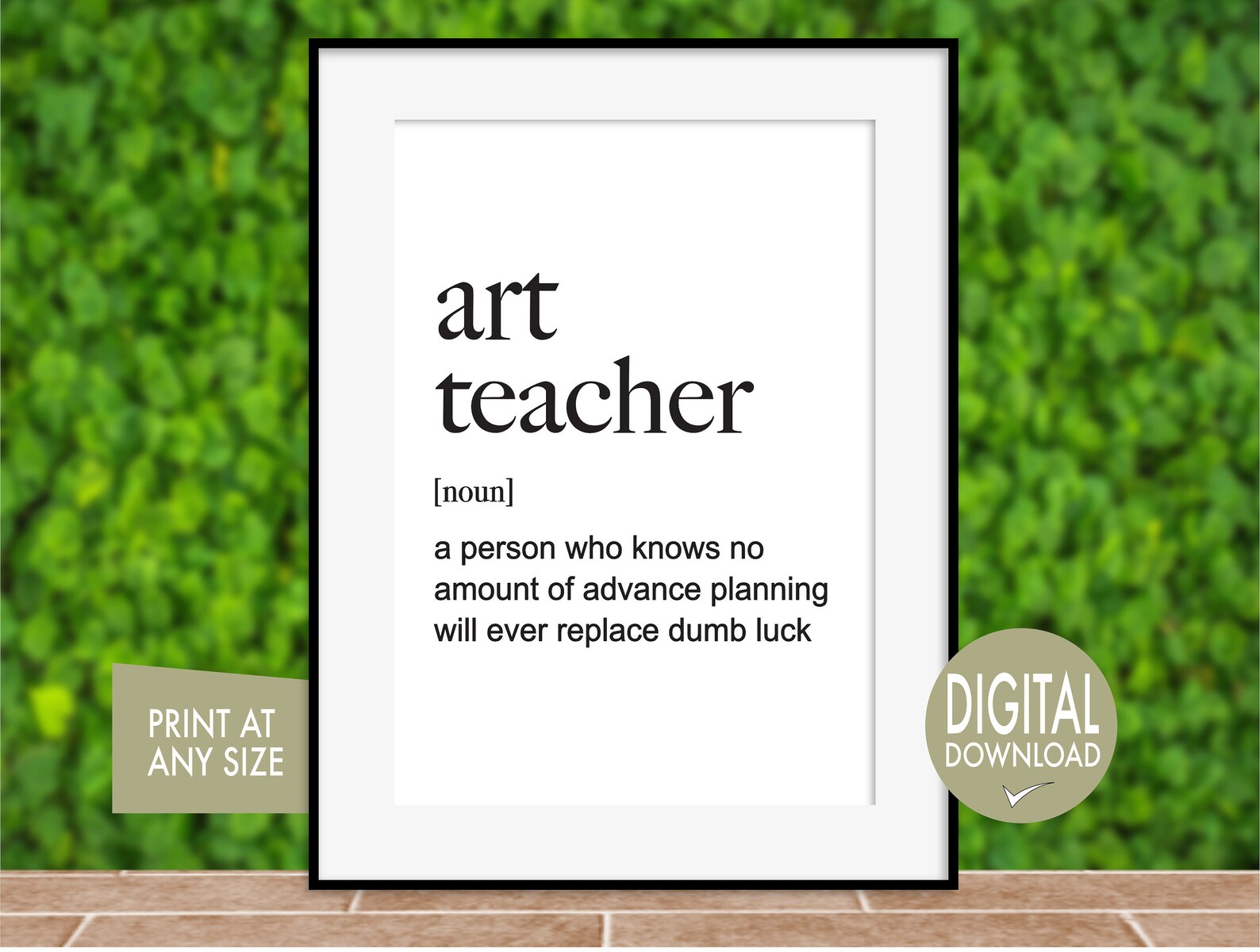 Art Teacher Quote Funny Art Teacher Definition Print Instant Etsy