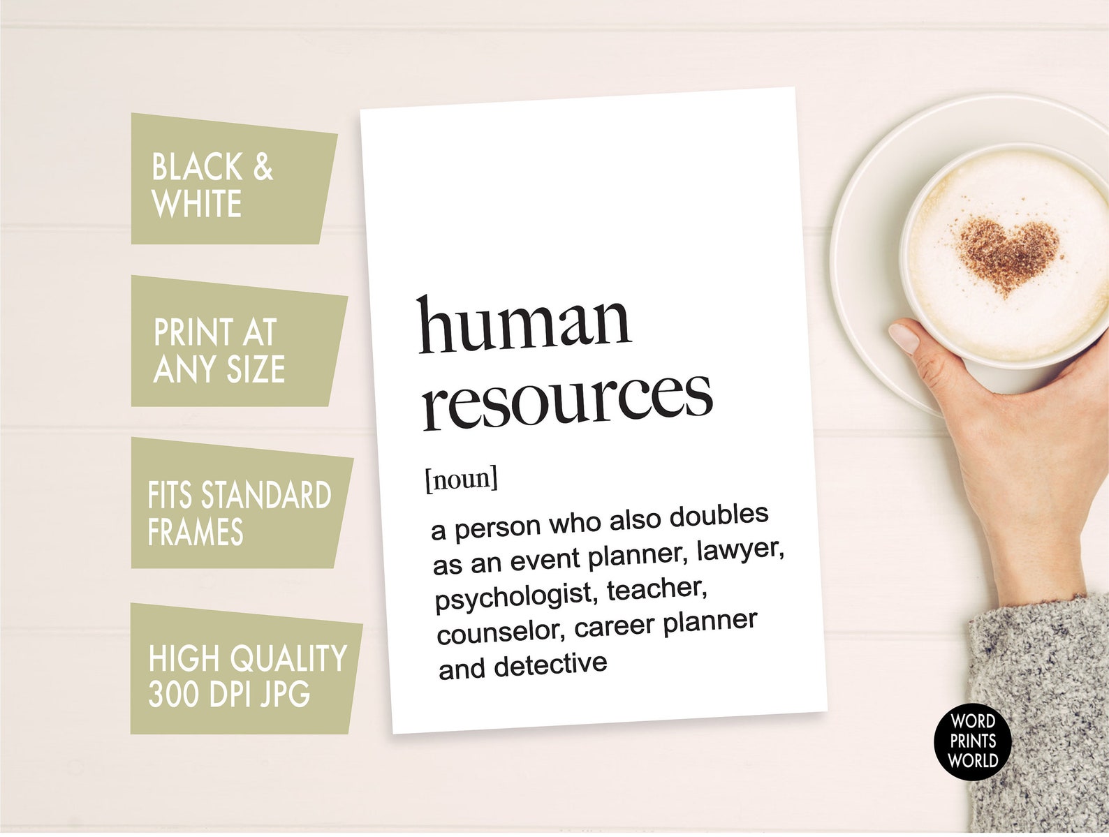 Human Resources Quote Funny Human Resources Definition Print | Etsy