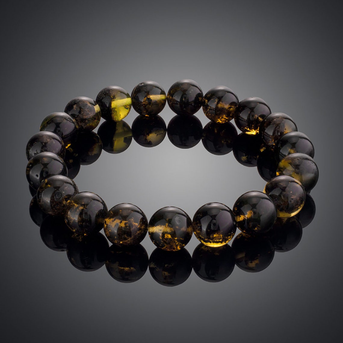 Amber Bead Bracelet Round Genuine Natural Baltic Handmade Etsy